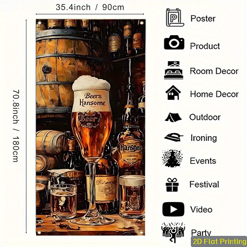 1 stuk 2D platte billboardbann - Wine Beer House recensie en prijs