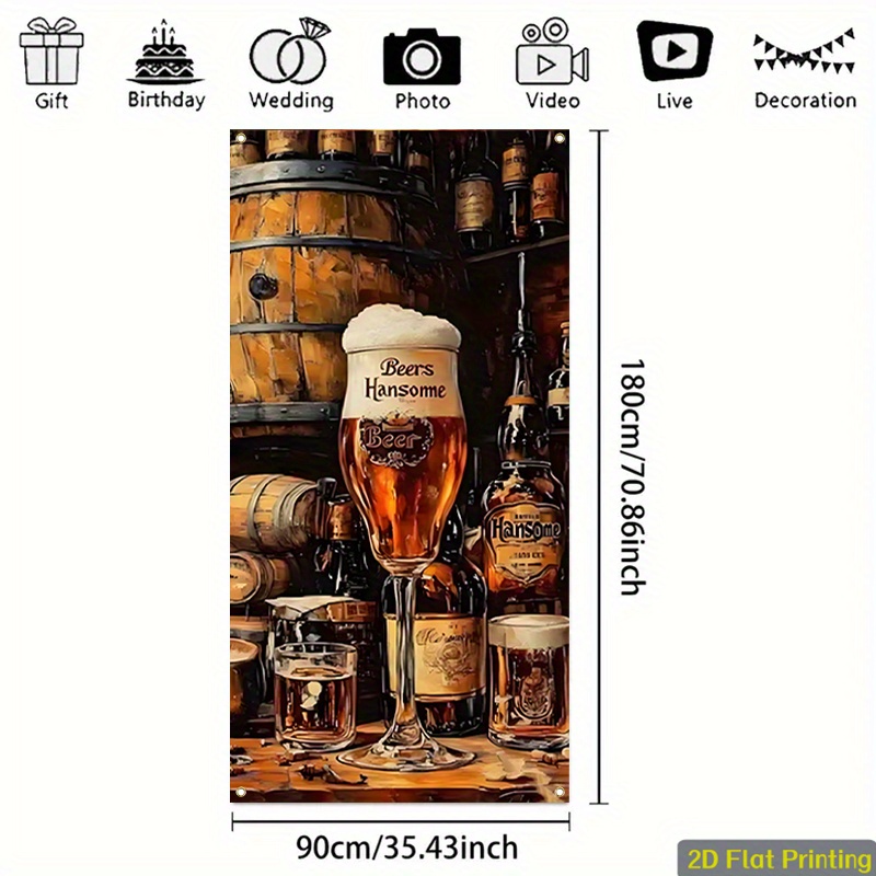 1 stuk 2D platte billboardbann - Wine Beer House recensie en prijs